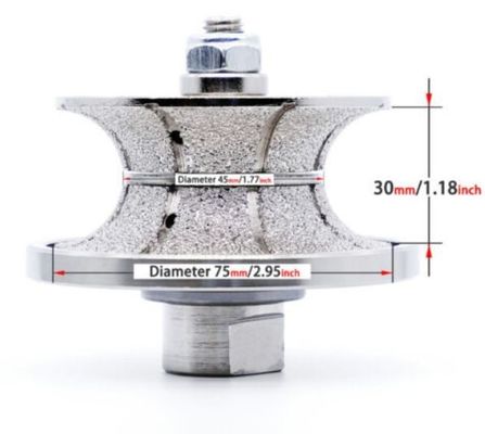 Ruota a profilo a mano di diamante brasata a vuoto per granito di grado A supporto personalizzato OEM