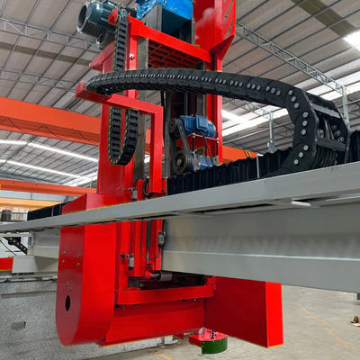 Tagliatore di blocchi di pietra con seghe a ponte orizzontali e verticali e sistema di controllo PLC