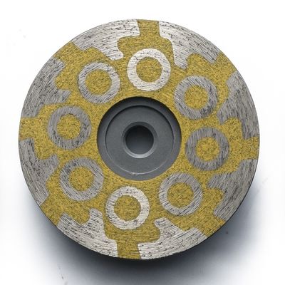 Ruota di coppe a polvere di diamanti a sei segmenti per la rottura rotonda di turbo granito riempito di resina